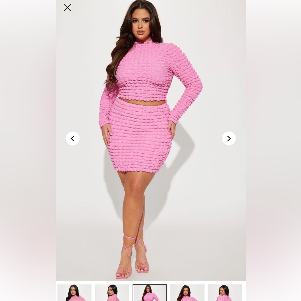 Pink Textured Women's Skirt